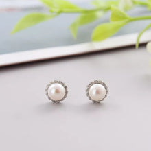 Load image into Gallery viewer, DALENA Silver Pearl Studs
