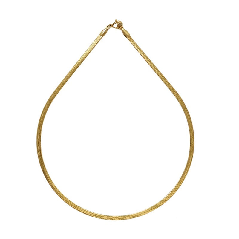 HERRINGBONE Gold Snake Chain