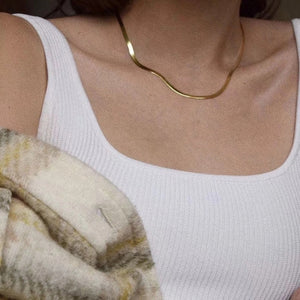 HERRINGBONE Gold Snake Chain