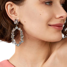 Load image into Gallery viewer, CALLIE Silver Crystal Statement Earrings - LILYANI LONDON - Earrings
