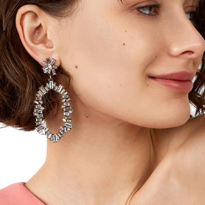 CALLIE Silver Crystal Statement Earrings - LILYANI LONDON - Earrings