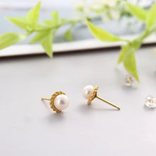 Load image into Gallery viewer, DALENA Gold Pearl Studs
