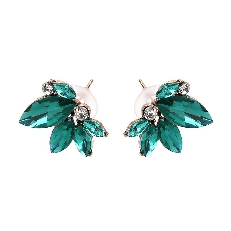 SCARLET Dark Green Statement Studs