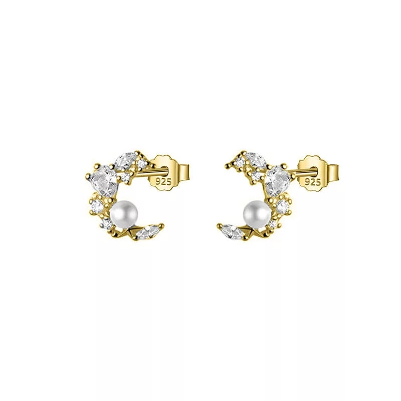 RILEE Gold Moon Studs