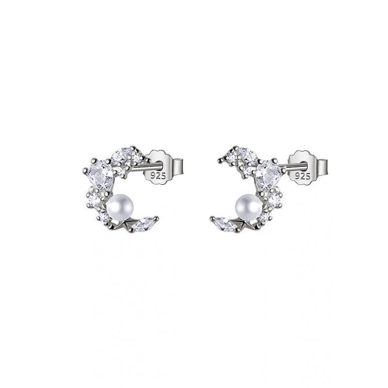 RILEE Silver Moon Studs