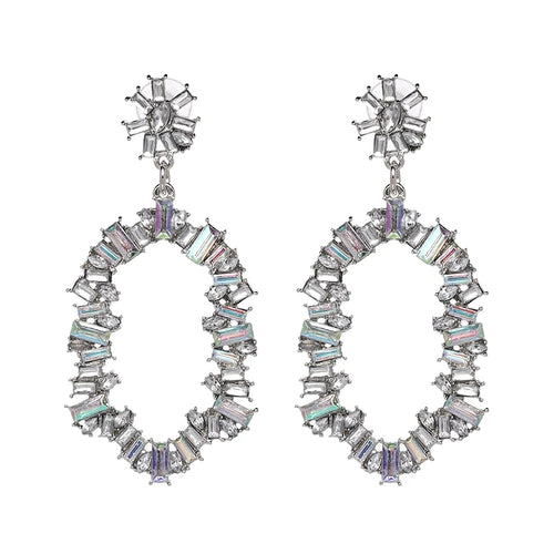 CALLIE Silver Crystal Statement Earrings - LILYANI LONDON - Earrings