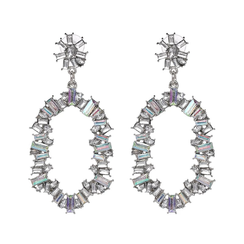 CALLIE Silver Crystal Statement Earrings - LILYANI LONDON - Earrings