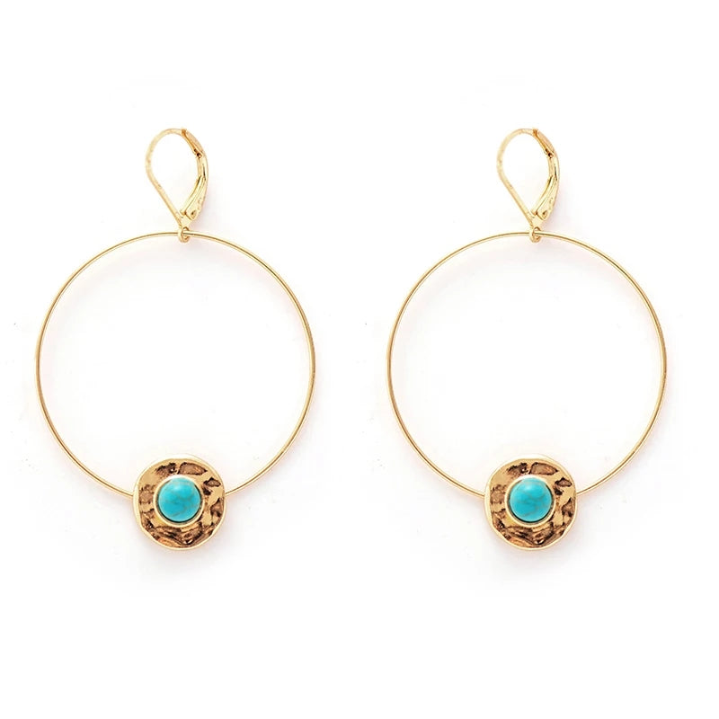 Rani Blue Hoops - LILYANI LONDON - Earrings