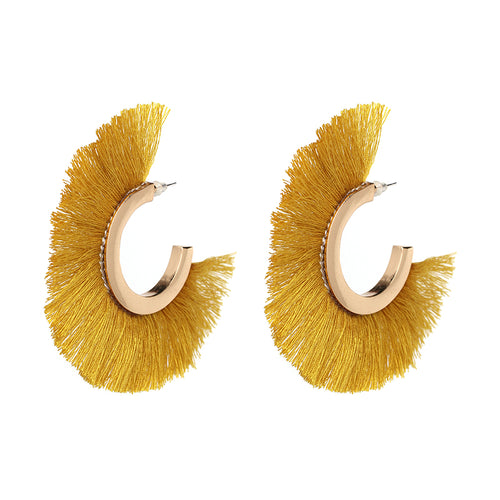 HONEY Tassel Hoop Statement Earrings - LILYANI LONDON - Earrings