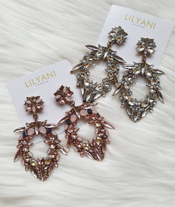 ROSALINE Pink Statement Earrings - LILYANI LONDON - Earrings