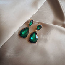 Load image into Gallery viewer, RHEMA Emerald Statement Earrings - LILYANI LONDON - Earrings
