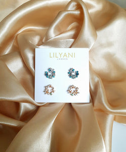 KRISSY Blue Studs - LILYANI LONDON - Earrings