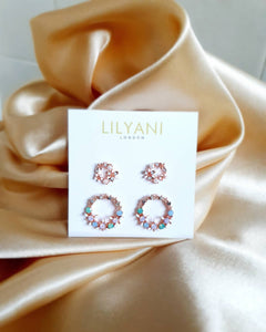 KRISSY Pink Studs - LILYANI LONDON - Earrings