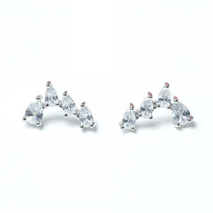 BEVERLY Silver Studs - LILYANI LONDON - Earrings