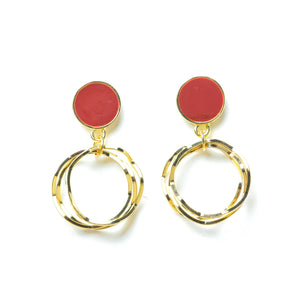 KIYAARA Brown Mini Hoop Earrings - LILYANI LONDON - Earrings