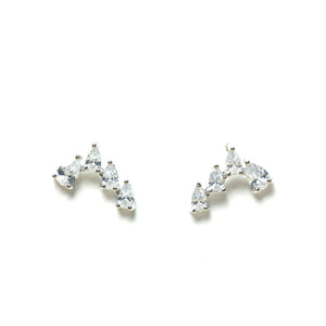 BEVERLY Silver Studs - LILYANI LONDON