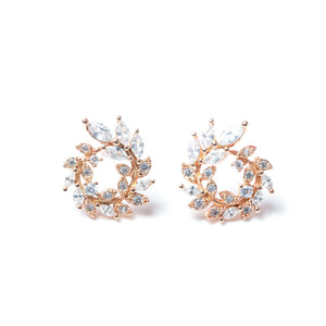 AMIRA Rose Gold Studs - LILYANI LONDON