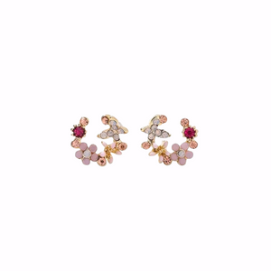 KRISSY Pink Half Moon Studs