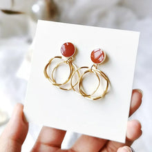 Load image into Gallery viewer, KIYAARA Brown Mini Hoop Earrings - LILYANI LONDON - Earrings
